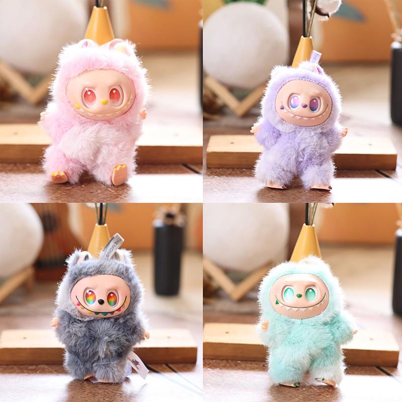 Kawaii Labubu Chaveiro de Pelúcia Desenho Animado Anime Boneca de Pelúcia Brinquedo Adorável Pingente de Bolsa Decoração Enfeite de Mochila Presentes para Casal