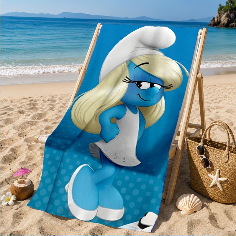 Smurfette's Adventure Beach Towel, Super Soft Microfiber, Perfect Gift for Her/Him, Birthday, for Pool, Beach, Travel, Decor Beach Party