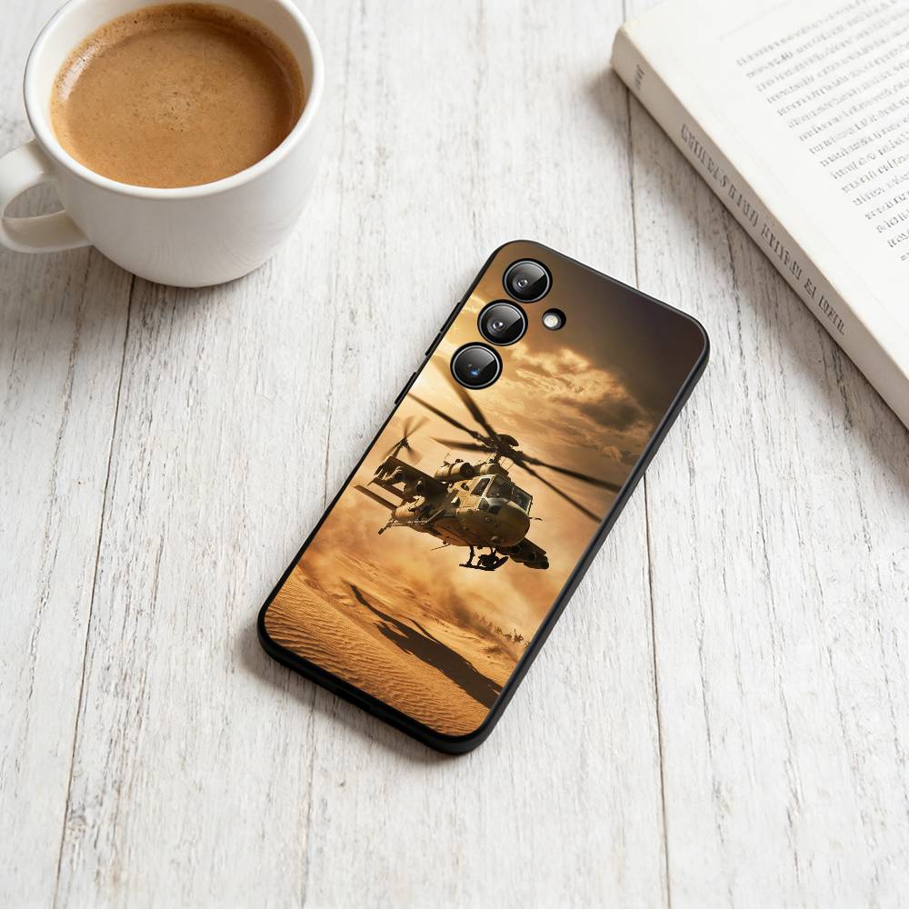 H-Helicopter Phone Case For Samsung Galaxy A73,A72,A71,A70,A53,A52,A51,Soft Silicone Black Cover