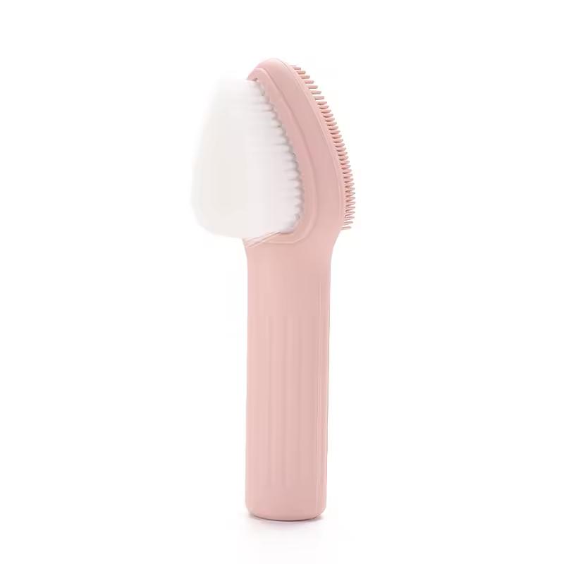 Soft Silicone Waterproof Facial Cleansing Brush for Face Head Deep Cleansing Pore Cleaner Exfoliation Handheld Gentle Face no розовый