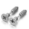 1 Pair Unisex Women Men Earrings Stainless Steel Piercing Nail Screw Stud Earrings Punk Rock Helix Ear Piercings Spiral Jewelry