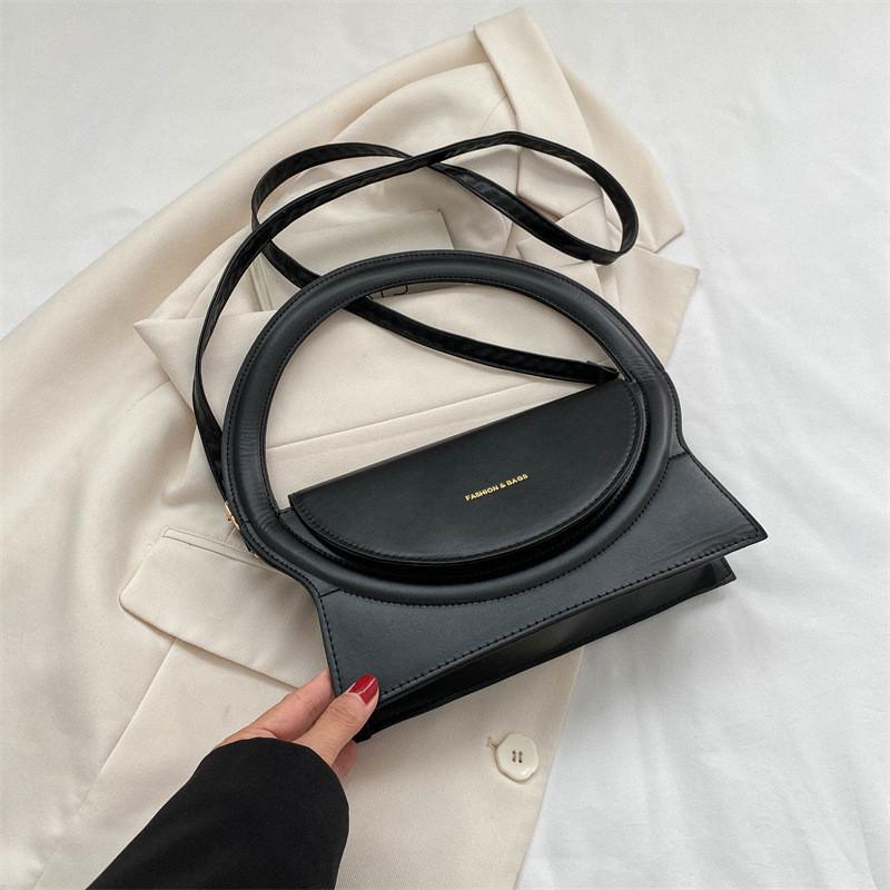 Chic Pu Leather Crossbody Bag Fashionable Shoulder Bag 2023 Trendy Womens Handbag чёрный