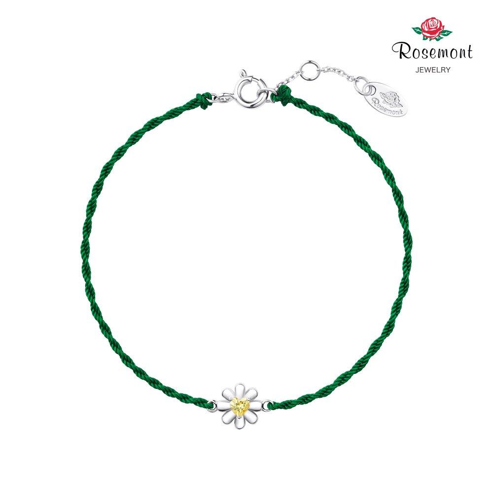 [Rosemont] Silver Green String Bracelet Happy Daisy Ra25C20J