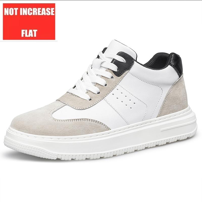 Plus Size White 6cm 8cm Elevator Board Shoes Men Sports Casual Sneakers Height Increase Shoes Invisible Man Taller Lifting Flats
