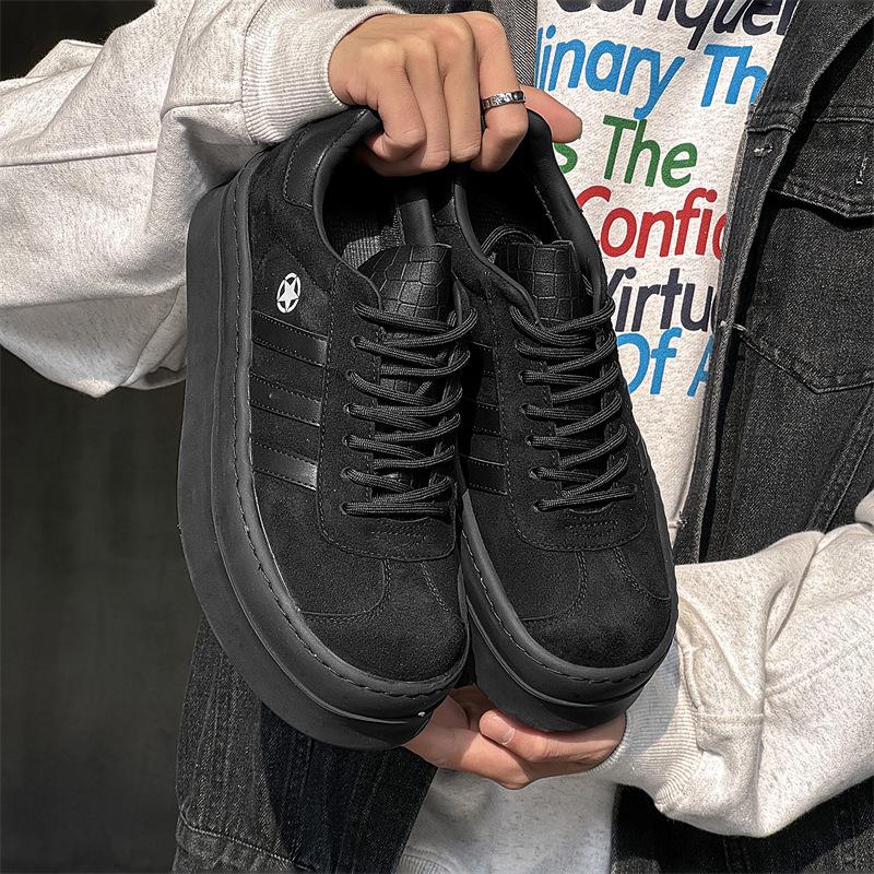 New dark high street style low-top board shoes thickened sports thick-soled niche design trendy shoes
