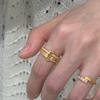Classic Frosted Brushed Ingot Lock Rings for Women New In Chinese Style Retro Micro Inlaid Diamond Ring Banquet  Gift