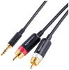 Amazon Basic RCA Adapter Audio Cable for Amplifiers To 2 and Active Speakers with (3.5Aux RCA) Gold-Plated Plugs, Black, 2.4m