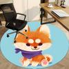 1pc Cute Fox Office Round Rug, Carpet for Office, Gaming, Lightweight Round Floor Mat yy260205043