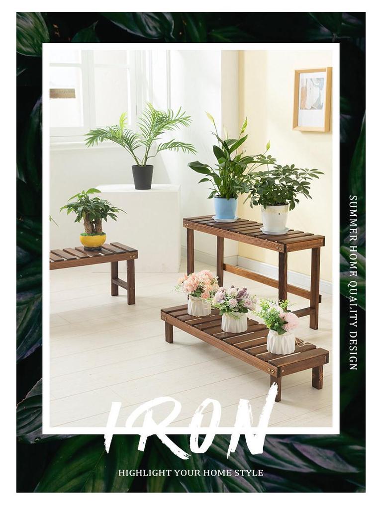 Multi-layer Solid Wood Indoor Balcony Plant Stand