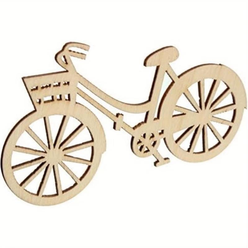 DIY Wooden Mixed Bicycle Shape Garniture Handmade Crafts Slices Home Decoration Accessories Scrapbooks Painting