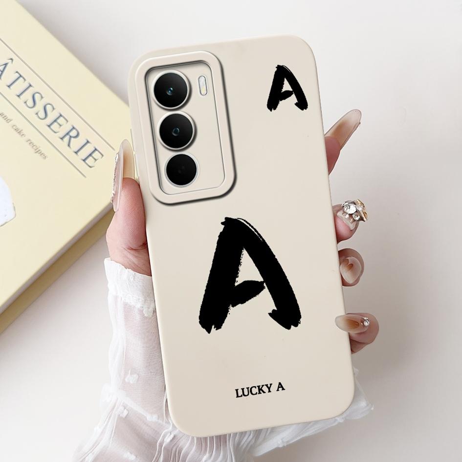 For Realme C71 2025 Case RMX5303 Cover Cute Lucky Initial Letters Soft Silicone Lens Protective Covers For RealmeC71 C 71 Bumper