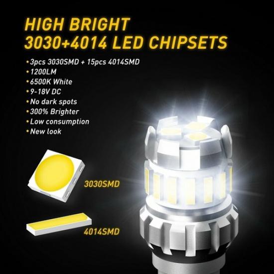 4X AUXITO T15  Error Free LED Back Up Reverse Light Bulb 2400LM Xenon White 2F