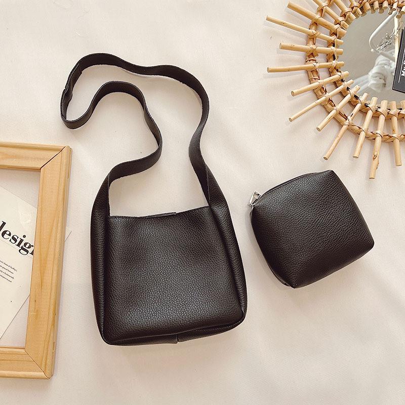 Modern Stylish Children Backpack For Girls Trendy Single Shoulder Bag In Pure Colors чёрный