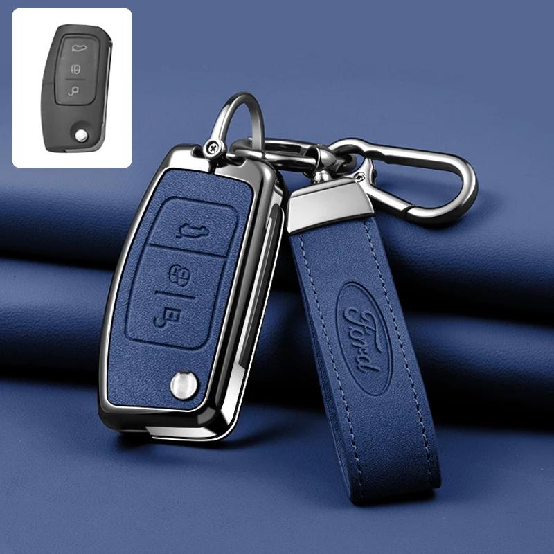 Car Sticker Ford Car Key Case Cover Shell For Ford Focus 2 MK2 Fiesta Mondeo Galaxy Falcon Territory Ecosport Kuga Escape Keycha