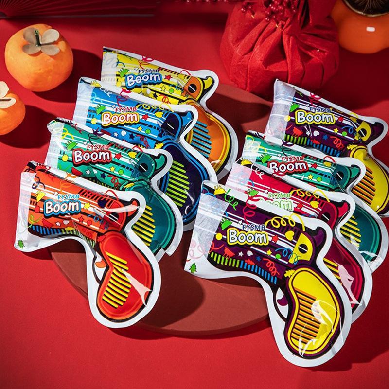 Internet celebrity handheld automatic inflatable fireworks gun wedding spray flower new year party birthday party atmosphere props