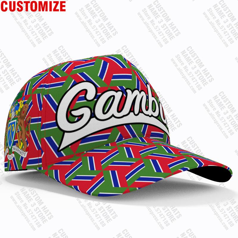 Cappellino da Baseball Gambia Gratuito Nome Numero 3D Personalizzato Logo Squadra Araba Cappello Gm Paese Gmb Viaggio Nazione Francese Bandiera Islamica Araba Copricapo