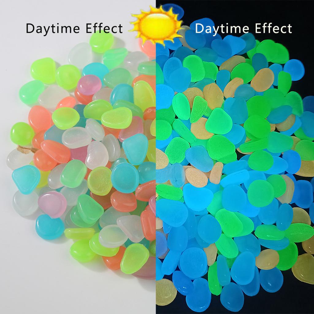 100pcs 1cm Glowing Stone Gardening Fish Tank Landscaping Luminous Stone Decoration Artificial Fluorescent Colored Cobblestone