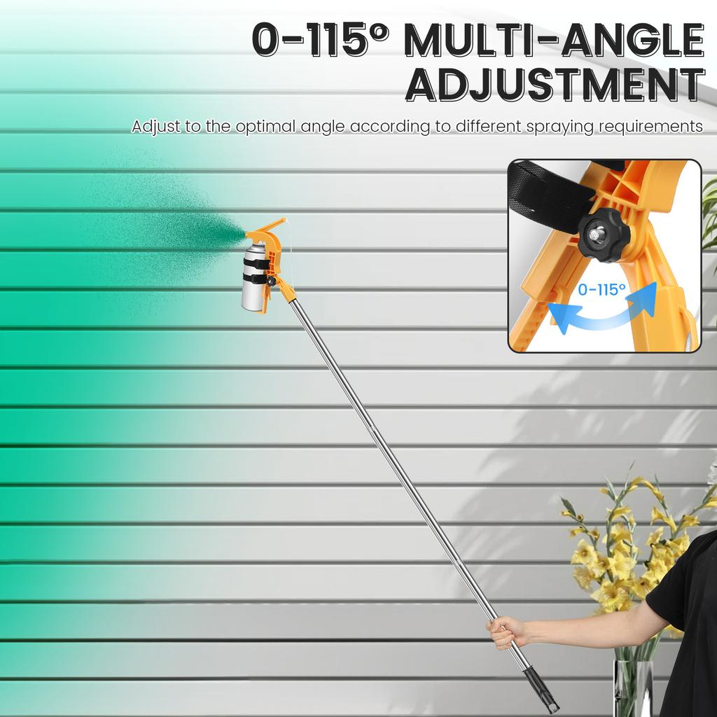 Spray Can Extender Adjustment Sprayer Bracket Adaptor Adjustable Angle Spray Extender with 12 Feet Extension Pole for Wasp Nest