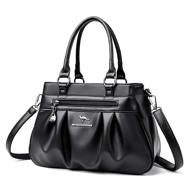 

Female Handbag Luxury s Women Bags Designer high-capacity Soft Leather Shoulder Crossbody Bags for Women Tote Bag 3 layers чёрный