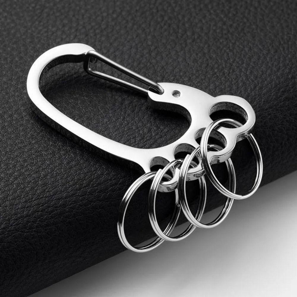 Silver Color Key Holder Easy Removal Key Ring Accessory Anti-Loss Key Ring For Men Women