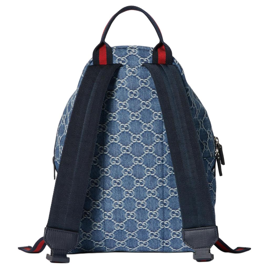 Gucci Zaino Bambino GG Leather Tag Denim Backpack Kids Backpack Blue 782708-FAEI7-4242