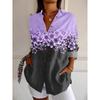 Women's Shirt Floral Active Stylish Buttons Blouse Lapel Neck Blouse Womens Long Sleeve Shirt Womens Clothing