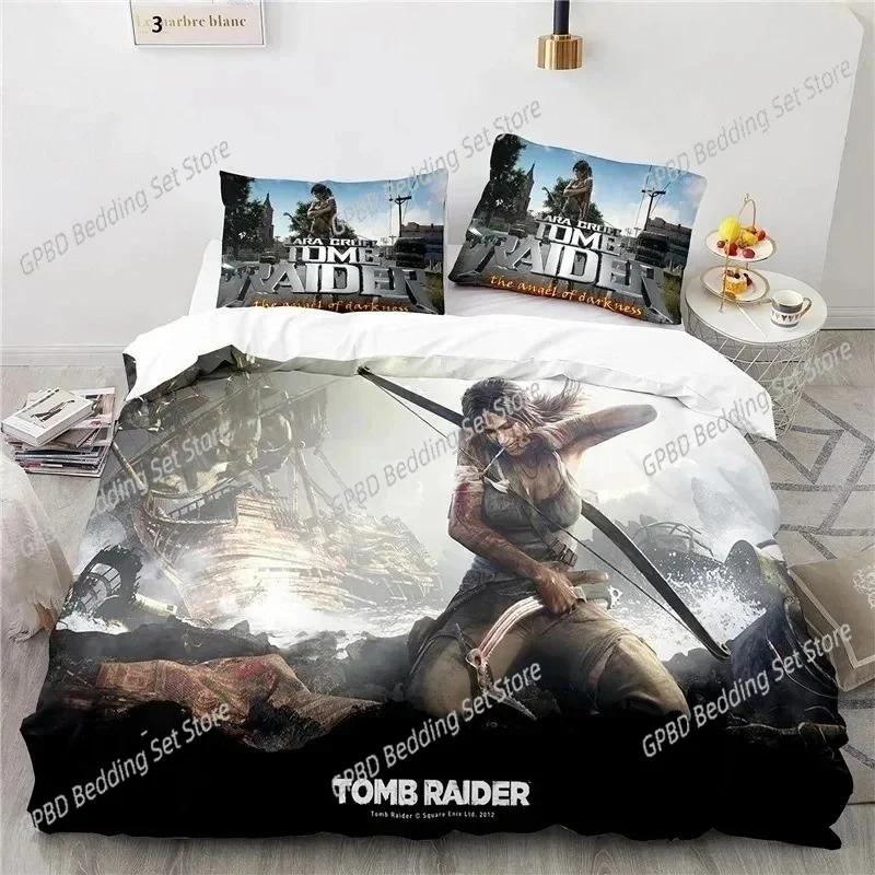 Comforter 3D Print Game Tomb Raider Bedding Set Bedroom Soft Modern S Comefortable Kids And