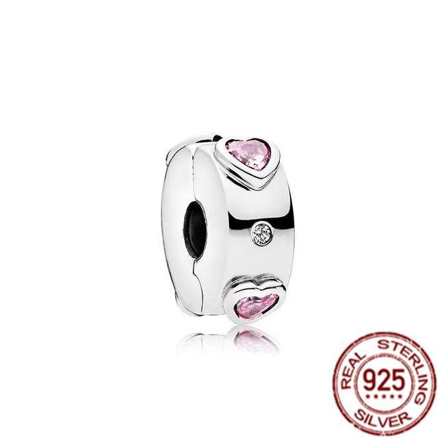 Bande de cœurs et pavé d'étoiles de mer, breloque à Clip en argent Sterling 925, perle adaptée au Bracelet de mode Original, bijoux fins, cadeau à faire soi-même