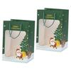 2Pcs Christmas Gift Bag Paper Pouch Holiday Present Storage Handheld Candy Holder Festival Party Favor Packaging Container