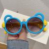 Children's cartoon sunglasses - year-old baby cute little hand sunglasses men and women and children personalized street photography sunshade glasses