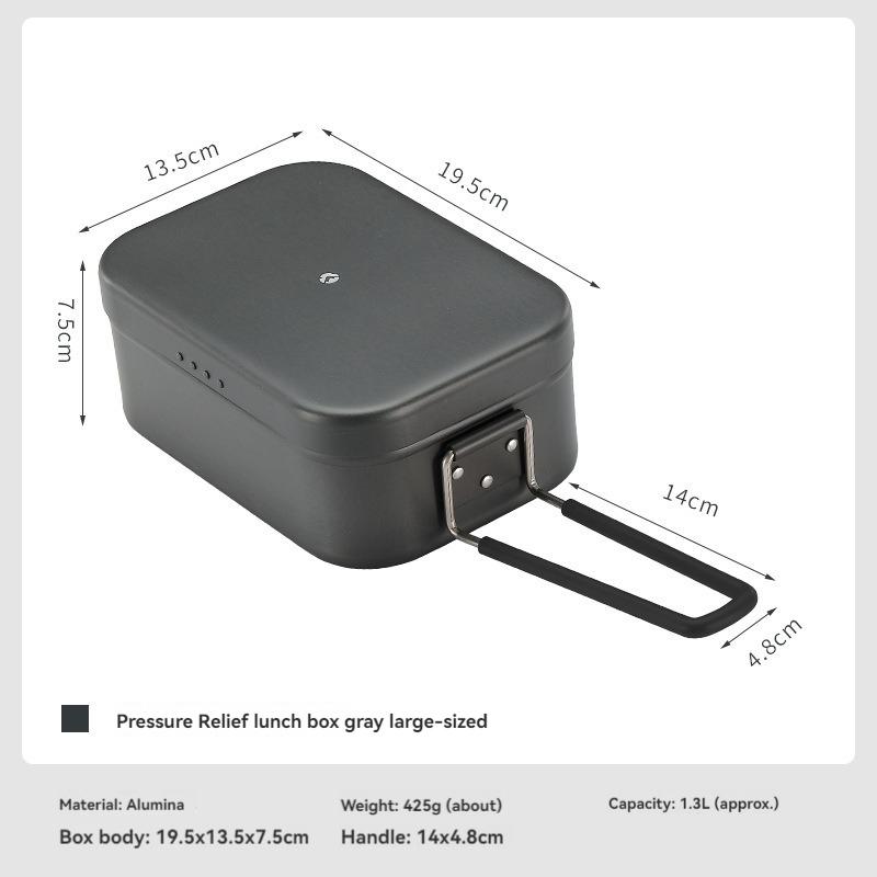 Aluminum Oxide Portable Lunch Box, Open Flame Heated Outdoor Picnic Camping Lunch Box, Aluminum Lunch Box