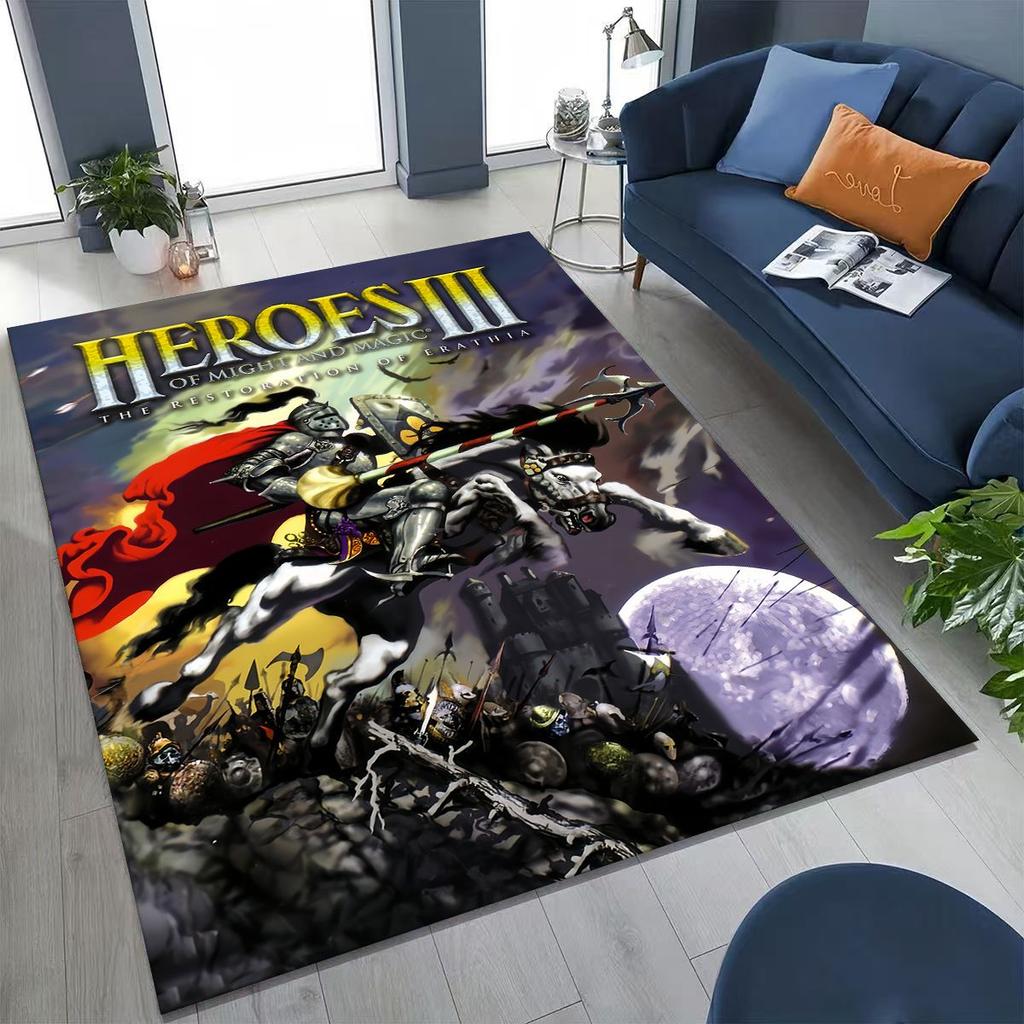 Retro Heroes of Might and Magic Map Games Art Rug for Bedroom Living Room Sofa Home Doormat Decor,Large Kids Non-slip Floor Mat