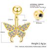 Sexy Butterfly Zircon  High Quality  Navel Ring Navel Piercing Belly Button Rings Stainless Steel Body Jewelry Navel Rings