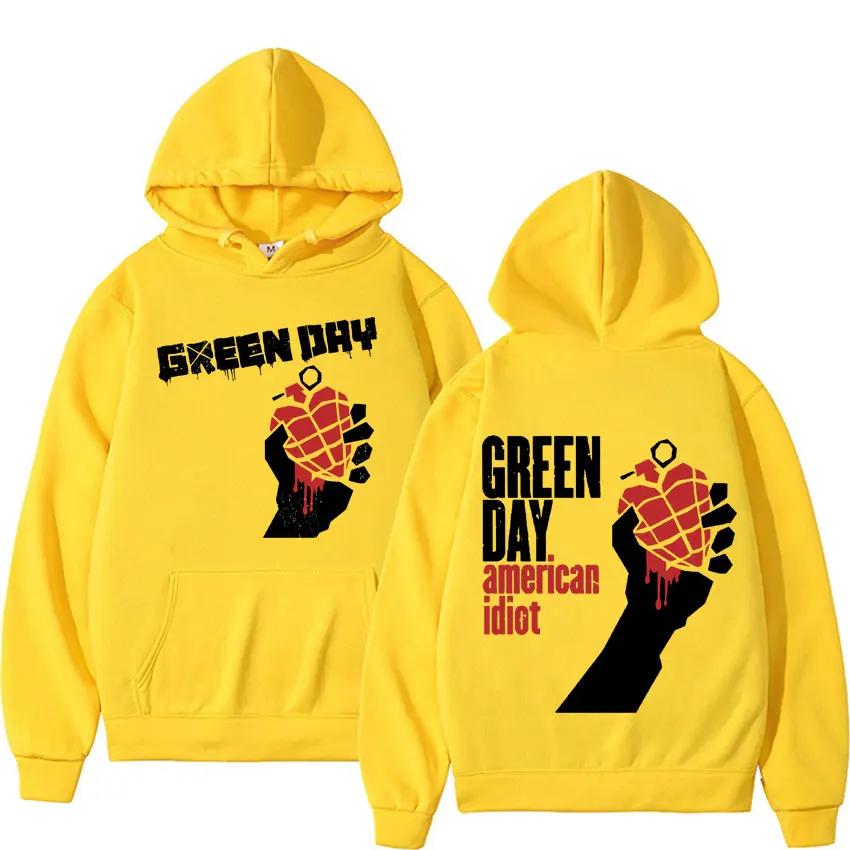 

Rare Punk Band Green Day American Idiot Print Hoodie Mens Clothing Gothic Harajuku Vintage Sweatshirt Male Casual Fleece Hoodies 3XL
