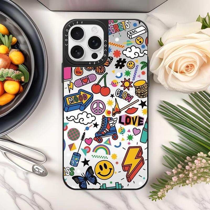 Smiling Mood for Apple 16promax Mobile Phone Case for IPhone15 Mirror 14pro Protective Cover 13 New Style