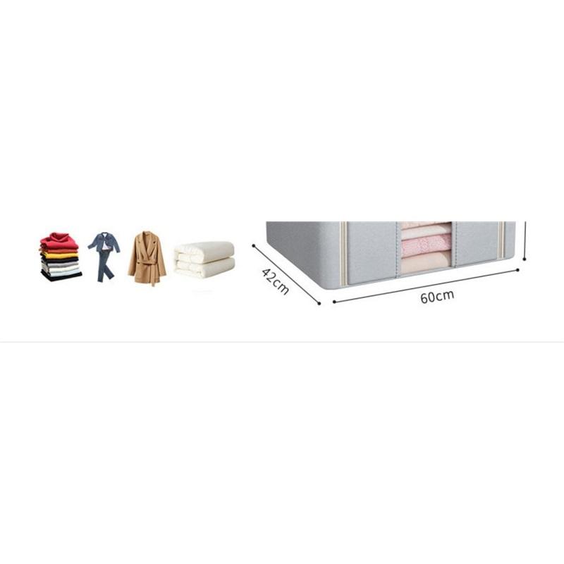 Solid Color Oxford Cloth Steel Frame Storage Box Clothes Foldable Storage Box Moving Quilt Clothes Baina Box Household