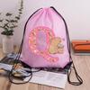 Capibara Girls Drawstring Backpack Cute Capybara Letter A-Z Storage Bag Kids Outdoor Sport Travel Rucksack Children Gifts