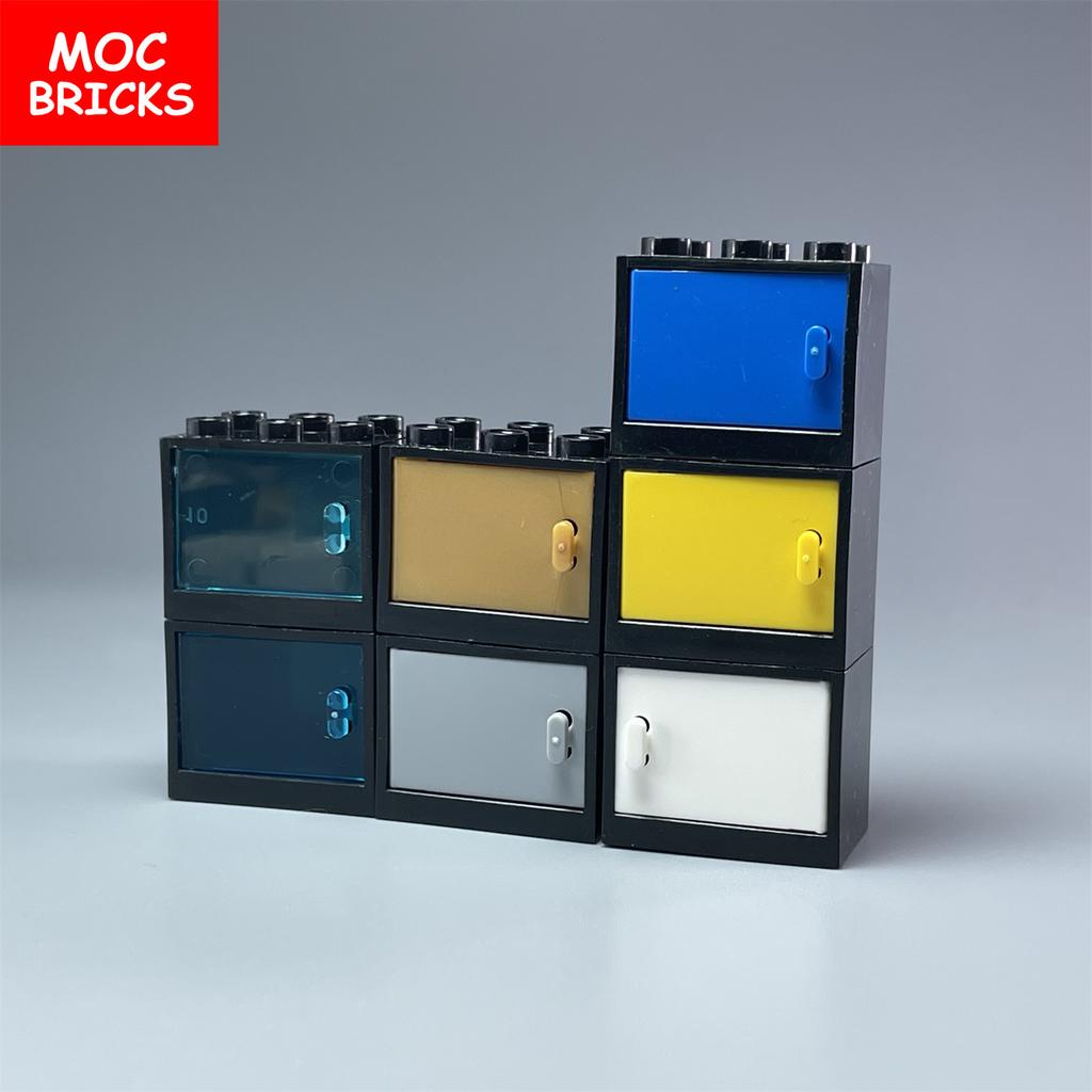 MOC Blocks Box Cupboard Container 2x3x2 Cabinets Assembles Particles 4532 4533 City House Construction Bricks Parts