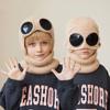Berretto per bambini Sciarpa in due pezzi Velluto invernale Protezione per le orecchie Berretto di lana con occhiali Berretto lavorato a maglia per ragazzi Berretto da sci Skullies Berretti