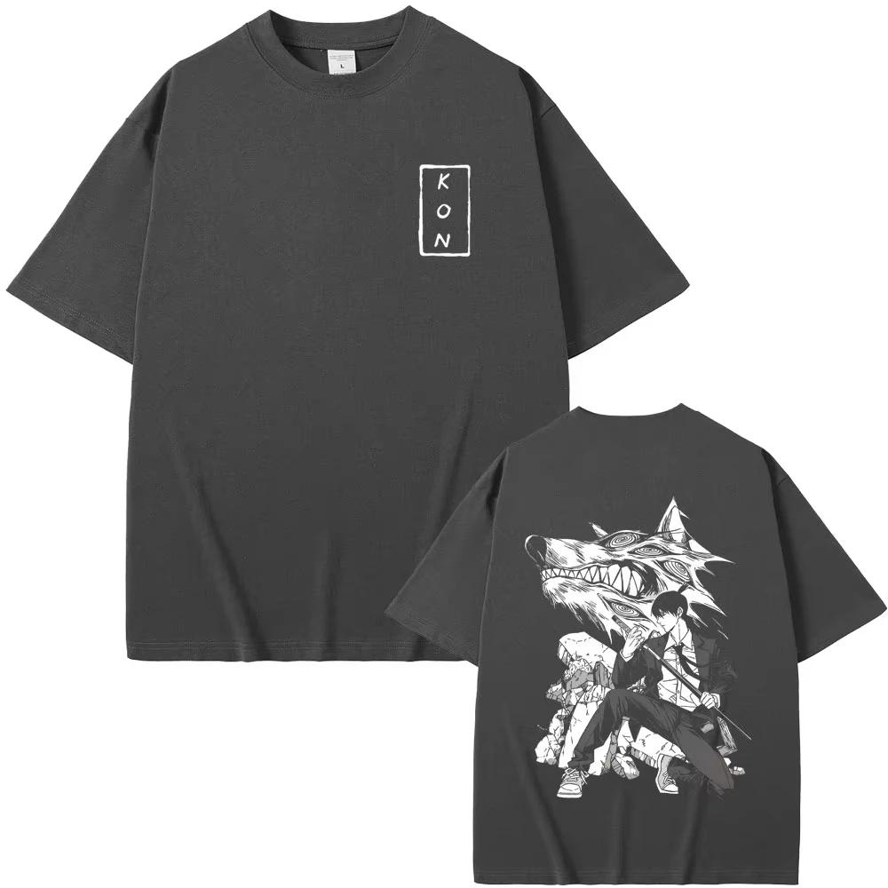 Japanischer Anime Chainsaw Man Hayakawa Aki Hayakawa Aki beschwört Fuchs-Dämon Kon Grafik-T-Shirt Herren Manga Lässige T-Shirts Unisex