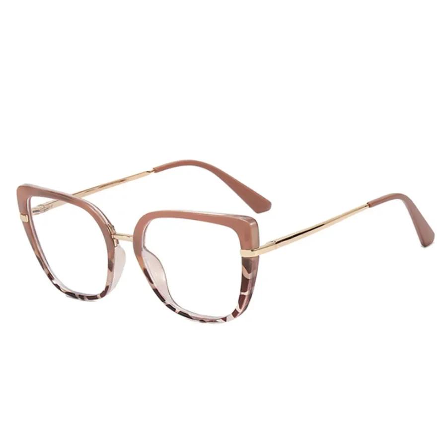New Retro Cat Eye Women Anti Blue Light Glasses Frame Fashion Designer Thin Face Flat Mirror Clear Reading Top Quality Ins Trend