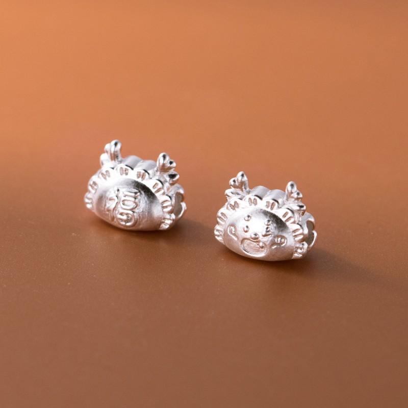 Fashion 18K Gold Plated 3D Designer Dragon Head Spacer Beads 925 Sterling Silver Charms for Girls Kids Bracelet Jewelry Making