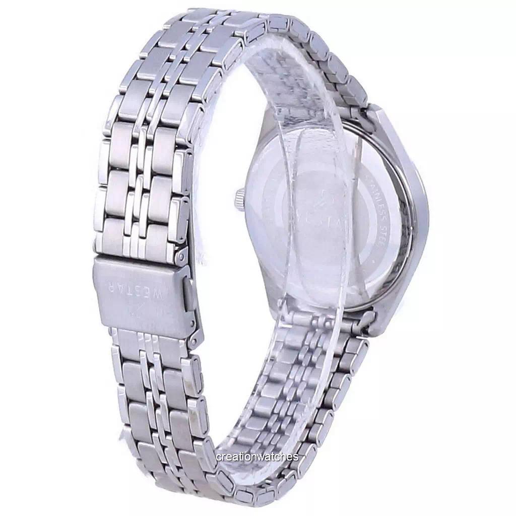 Westar Montre pour femme à cadran bleu en acier inoxydable à quartz 40210 STN 104