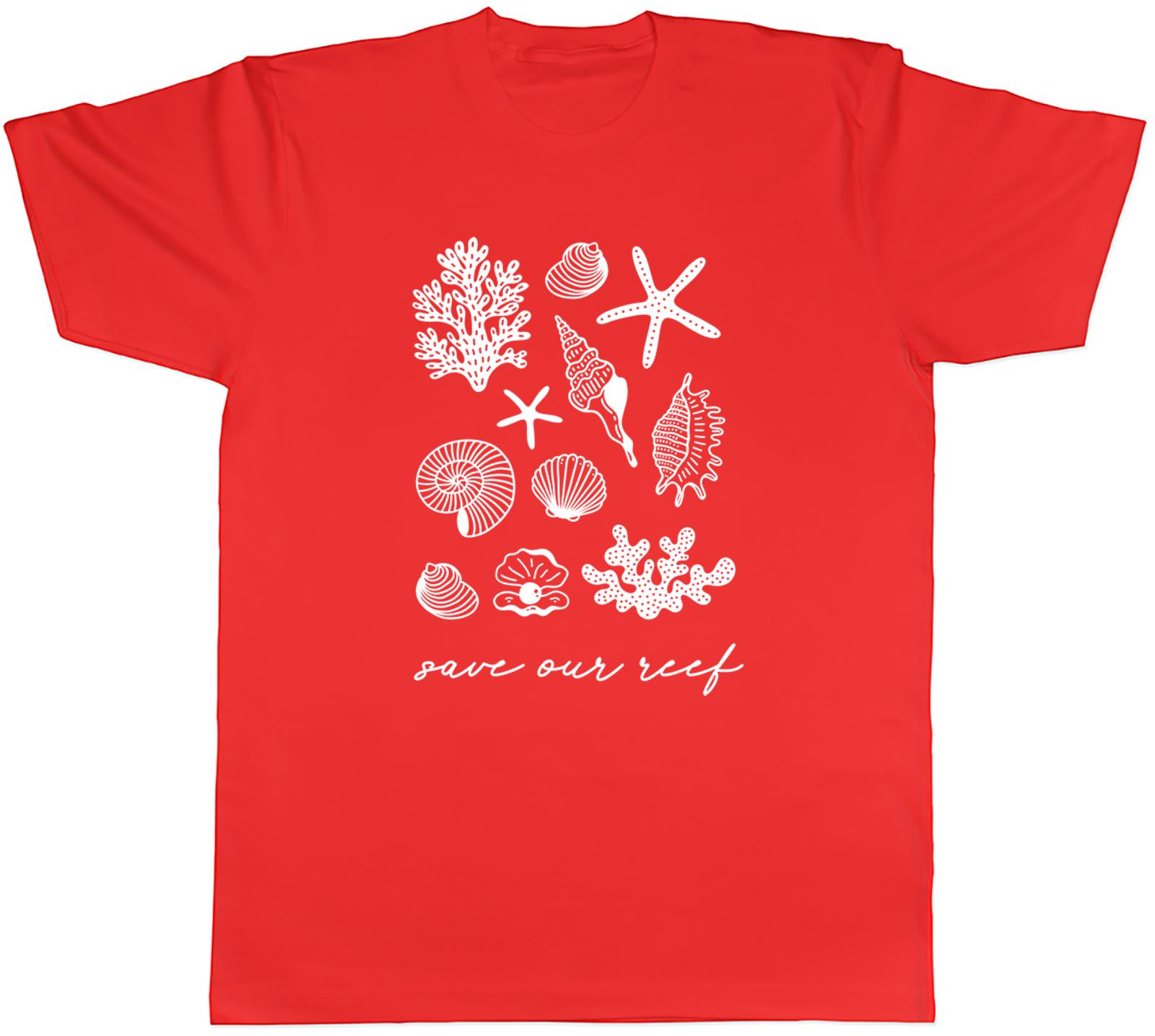 Save our Reef Shell Coral Star Fish Ocean Day Mens TShirt Tee Gift Top S