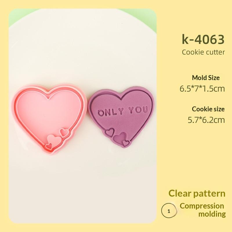 1/4Pcs 3D Valentine'S Day Wedding Cookie Cutters Biscuit Mold Cookie Mould Stamp Party Decor Baking Tools