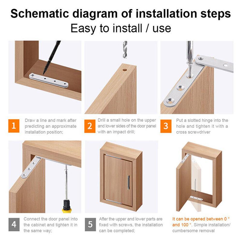 1pc Stainless Steel Rotating Invisible Door Pivot Hinge Doors Catches Latch Adjustable Up Down Hinge Furniture Hardware Parts