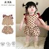 Baby Girl Summer Thin Vest And Bloomers Set Breathable Two Piece Outfit For Infants