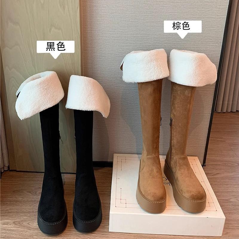 Thick-soled snow boots women's tall cycling boots 2025 new versatile two-wear boots women's small over-the-knee boots