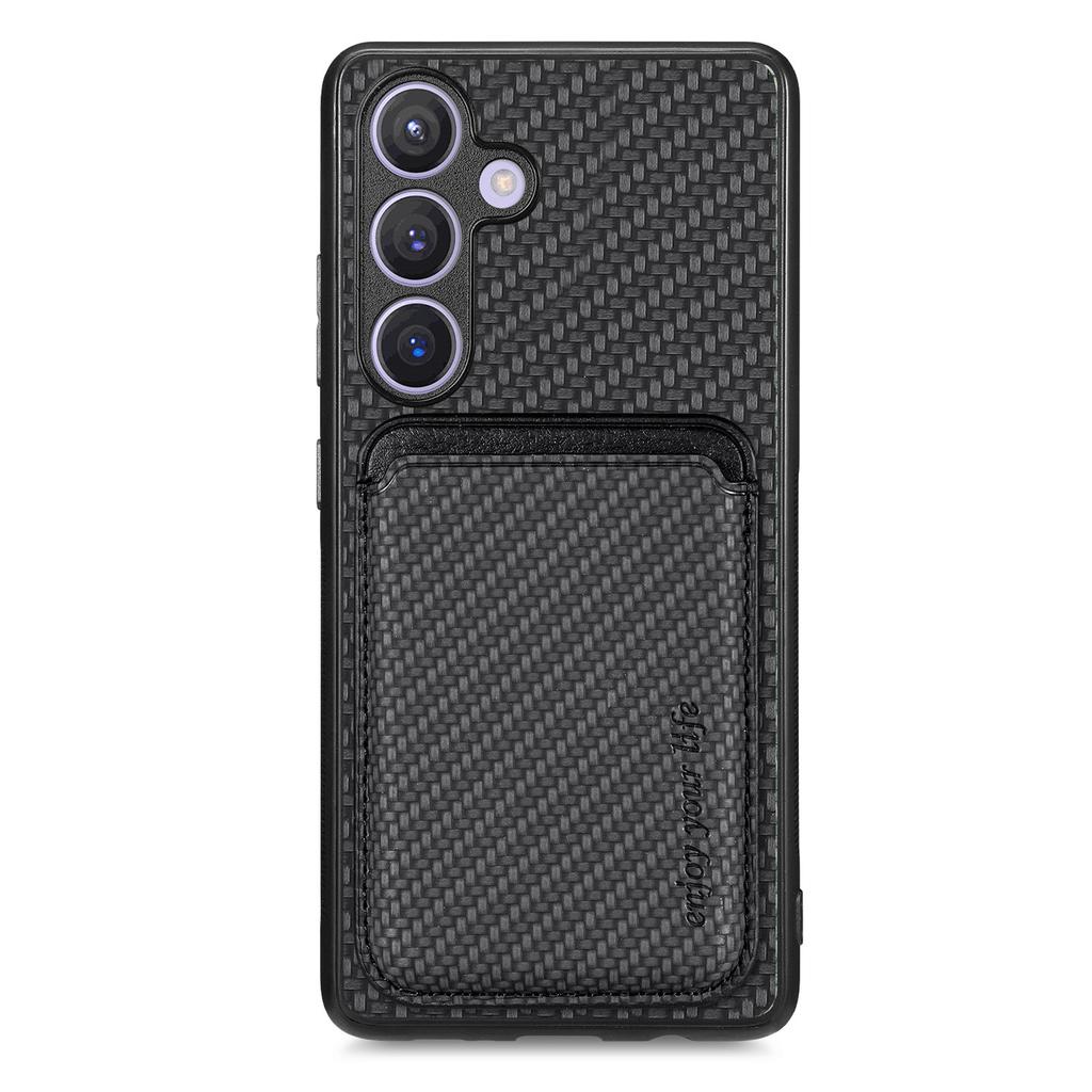 For Samsung Galaxy S25+ Case Magnetic Detachable Card Holder Phone Back Cover