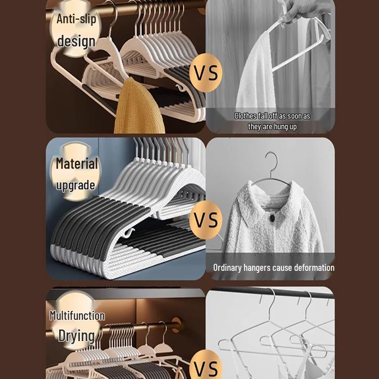 Rutschfester, nicht abfärbender Wäscheständer mit 80 Kleiderbügeln mit kurzem Hals